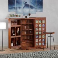 Gf Furniture Wooden Bar Cabinet For Home Bar, Living Room, Bar | Cabinet With Storage | Solid Wood Bar Cabinet