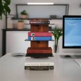 Gift Kya De Bookcase for Home Office Library Space Saving Bookrack Book Organizer Engineered Wood Open Book Shelf