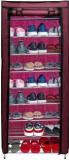 Glowsilk 9 Layer metal shoe rack Maroon Colour Carbon Steel Collapsible Wardrobe