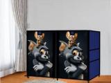 Glowsilk Cartoon Printed Tom & Jerry, 8 Shelves, PVC Collapsible Wardrobe