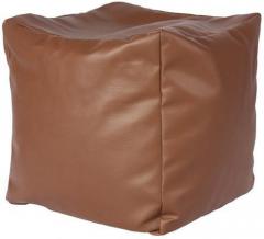 Godrej Interio Comfy Cubic Bean Filled Pouffe in Brown Finish