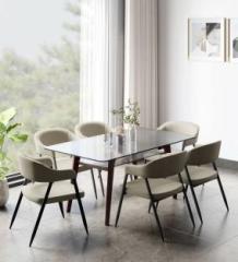 Godrej Interio Meridian Glass 6 Seater Dining Table