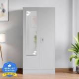 Godrej Interio Slimline 2 Door with Locker and Star Design Mirror Metal Almirah