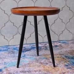 Greetwood Round Wooden Side/Coffee/Dining/End Table, Modern & Minimalist Solid Wood Side Table