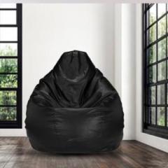 Gunj XXL Artificial Leather Bean Bag Cover Filled With 2.Kg Premium Quality Beans Teardrop Bean Bag With Bean Filling