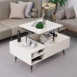 Hexa Red Wooden Coffee Table, Tea Table, Centre Table, Ideal For Home With Metal Legs Engineered Wood Coffee Table