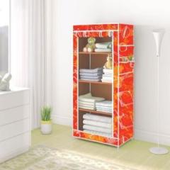 Home Reserve 13A4_1 Door 4 Shelf Carbon Steel Collapsible Wardrobe