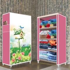 Home Reserve 4 Shelf House Tree Look Printed PP Collapsible Wardrobe