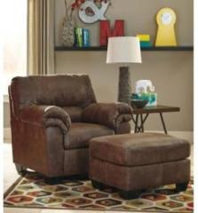 Homeify Eleanor 1 Seater Leather Sofa Set With Ottoman For Living Room Leather 1 Seater Sofa