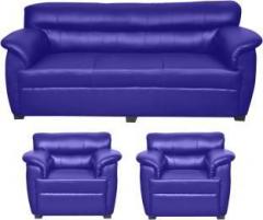 Homestock Solid Wood 3 + 1 + 1 Blue Sofa Set