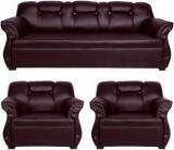 Homestock Solid Wood 3 + 1 + 1 Brown Sofa Set