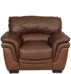 HomeTown Birmingham Leather One Seater Sofa in Brown Colour