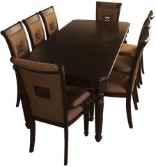 HomeTown Callisto Eight Seater Dining Set in Brown Finish