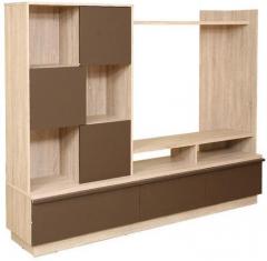 HomeTown Clover Wall Entertainment Unit in Light Oak & Dark Brown Colour