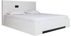 HomeTown Edwina High Gloss King Bed with Hydraulic Storage in White Colour