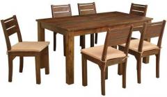 HomeTown Java New Solidwood Six Seater Dining Set in Light Brown Colour