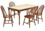 HomeTown Kiera Solidwood Four Seater Dining Set In Cherry & Beige Colour