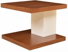 HomeTown Lara Side Table in Walnut N White Colour