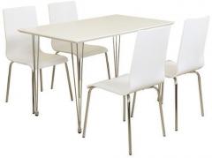 HomeTown Lene Four Seater Dining Set in White Colour