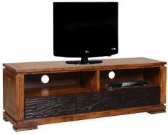 HomeTown Leopold Entertainment Unit in Walnut & Black Colour