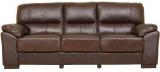 HomeTown Martin Leather Three Seater Sofa In Brown Colour