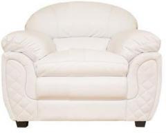 HomeTown Mirage Leatherite One Seater Sofa in White Colour