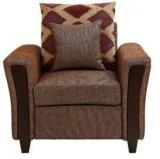 HomeTown Mist Fabric One Seater Sofa In Beige Colour