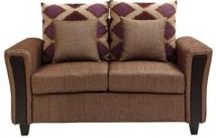 HomeTown Mist Fabric Two Seater Sofa in Beige Colour