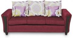 HomeTown Mist Three Seater Sofa Wine in Wine Finish