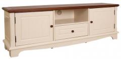 HomeTown Montana Solidwood TV Unit in White & Coffee Colour