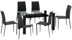 HomeTown Presto Six Seater Dining Set in Dark Brown Colour