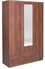 HomeTown Ultima Three Door Wardrobe with Mirror in walnut Colour