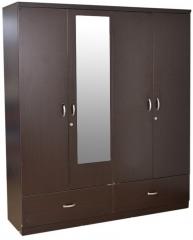 HomeTown Utsav Four Door Wardrobe With Mirror