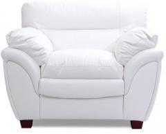 HomeTown Vega Leatherette One Seater Sofa in White Colour