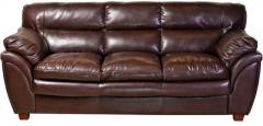 HomeTown Vega Leatherette Three Seater Sofa in Rust Colour