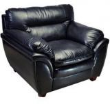 HomeTown Vega Leatherite One Seater Sofa In Black Colour