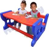 Hop N Play Scholar Bench Study Table Chair Double Seat, Picnic Table For Kids 2 6 Years Plastic Bench