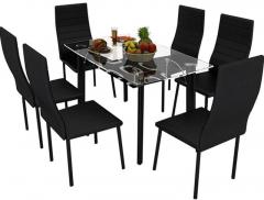 Housefull Bright Six Seater Dining Set in Black Colour