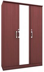 Housefull Calino Three Door Regular Wardrobe in Mahogany Finish