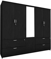 Housefull Jacob Five Door Wardrobe with Drawer & Mirror in Wenge Finish