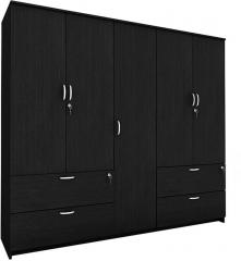 Housefull Marc Five Door Wardrobe with Drawer in Wenge Finish