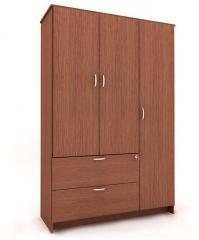 Housefull Marc Three Door Wardrobe with Drawer in Oak Finish