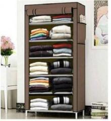 Id Store BROWN 6 LAYER PP Collapsible Wardrobe