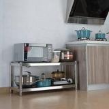 Indian Decor 55841 2 Tier Stainless Steel Bar Trolley on Wheels, Beauty, Medical Equipment Cart Metal Bar Trolley