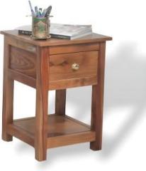 Indikasa Amara Bedside Table | Solid Sheesham Wood | Teak Finish Solid Wood Bedside Table