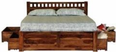 Induscraft Solid Wood Queen Bed With Storage