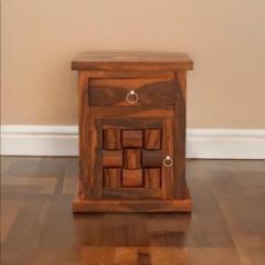 Interos Solid Sheesham Wood Bed Side/End/Center Table For Living Room / Cafe / Hotel. Solid Wood Bedside Table