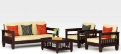 Jeenwood Solid Wood Sheesham Wood 3+1+1 Five Seater Sofa Set For Living/Guest Room Fabric 3 + 1 + 1 Sofa Set