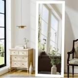 Kaevion 5.25ft Full Length Water Proof PVC Wood Framed Wall Hanging Full Body Mirror Glass Dressing Table