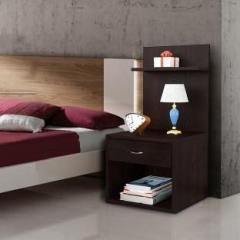 Kawachi 2 Storage Shelf with Drawer Sofa Side End Table with Open Cabinet Nightstand Engineered Wood Bedside Table